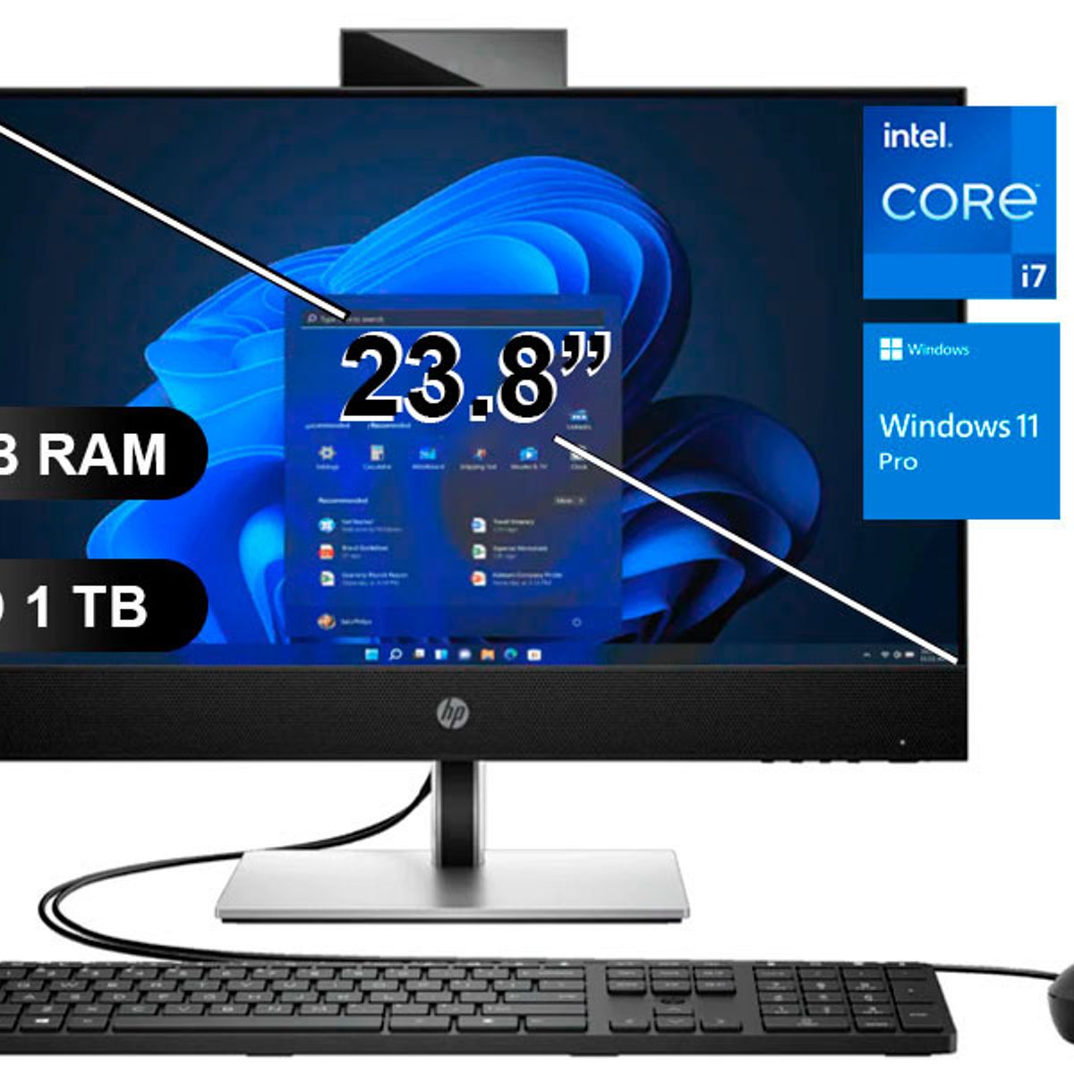 HP - AIO HP ProONE 440 G9 I7-12700T, 16GB RAM, 1TB SSD, W11Pro,  23.8" (700J7LS)