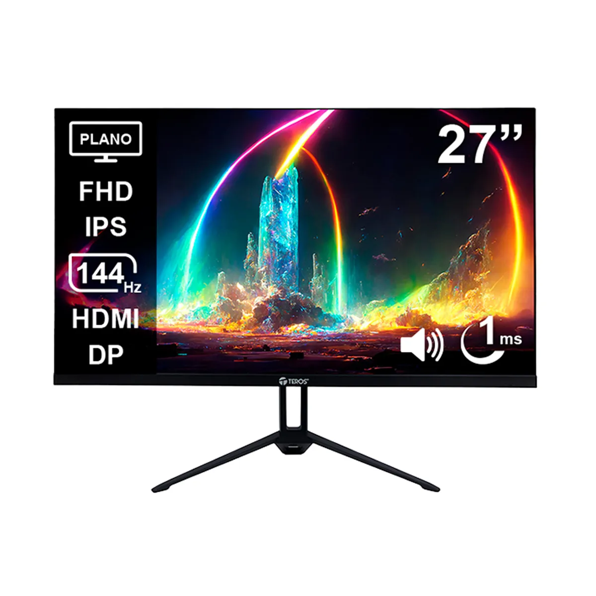 TEROS - Monitor Gamer Teros TE-2714S 27” IPS FHD 144Hz 1ms HDMI DP Con Parlantes
