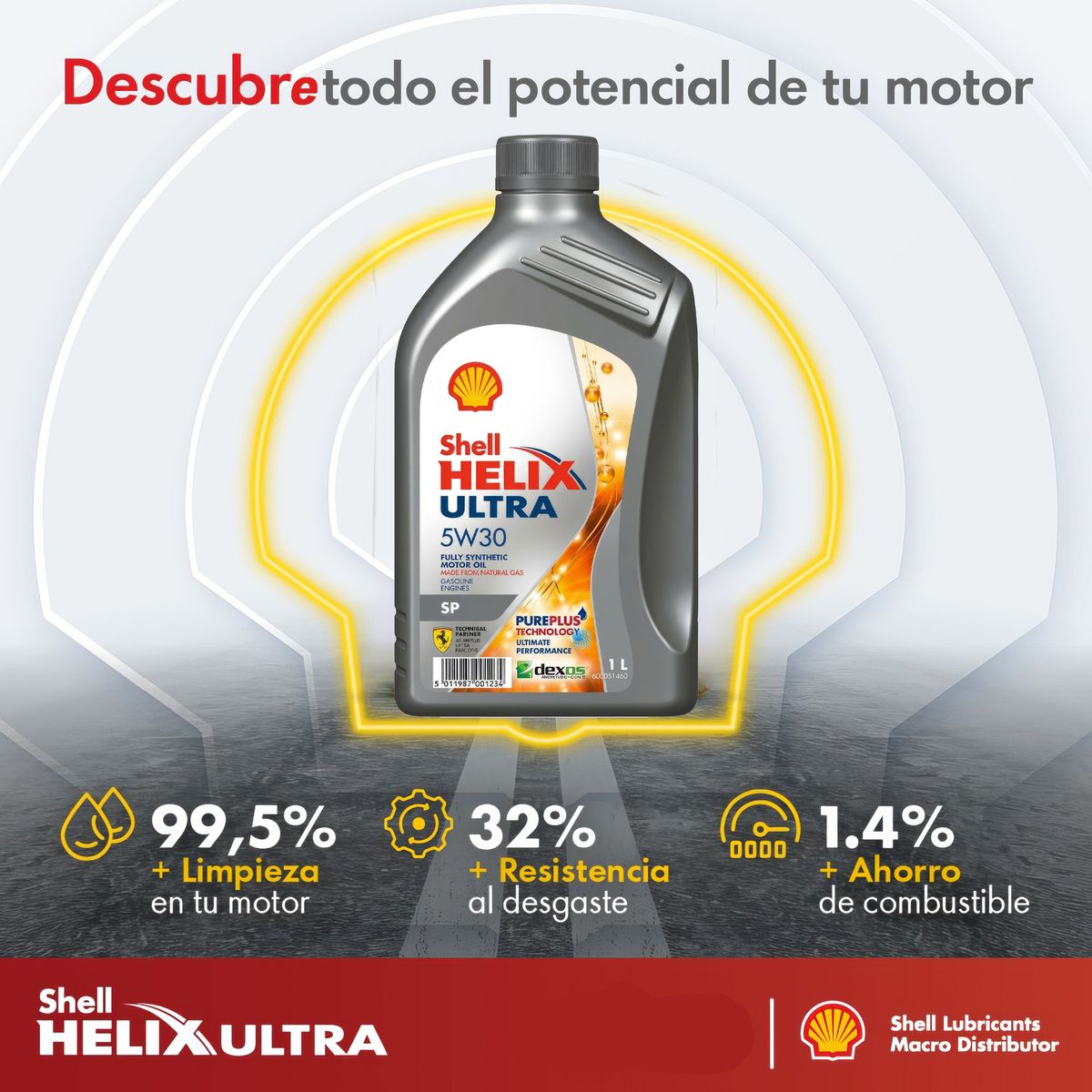 GENERICO - Aceite de Motor Shell Helix Ultra Full Sintetico SP 5W-30 1LT