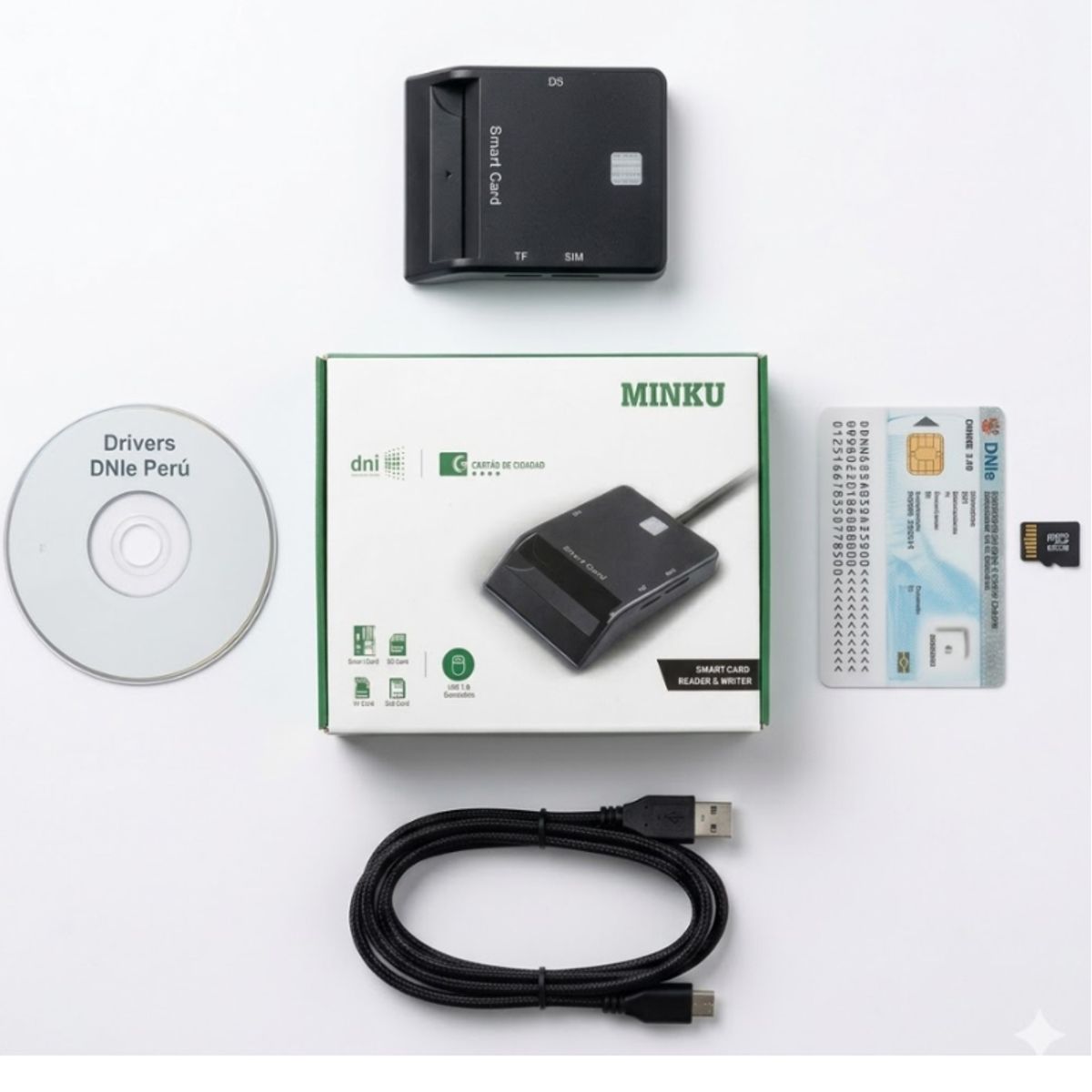 GENERICO - Lector DNI Electrónico 3.0 Profesional Multitarjeta SIM MicroSD Compatible Windows 11 y Mac