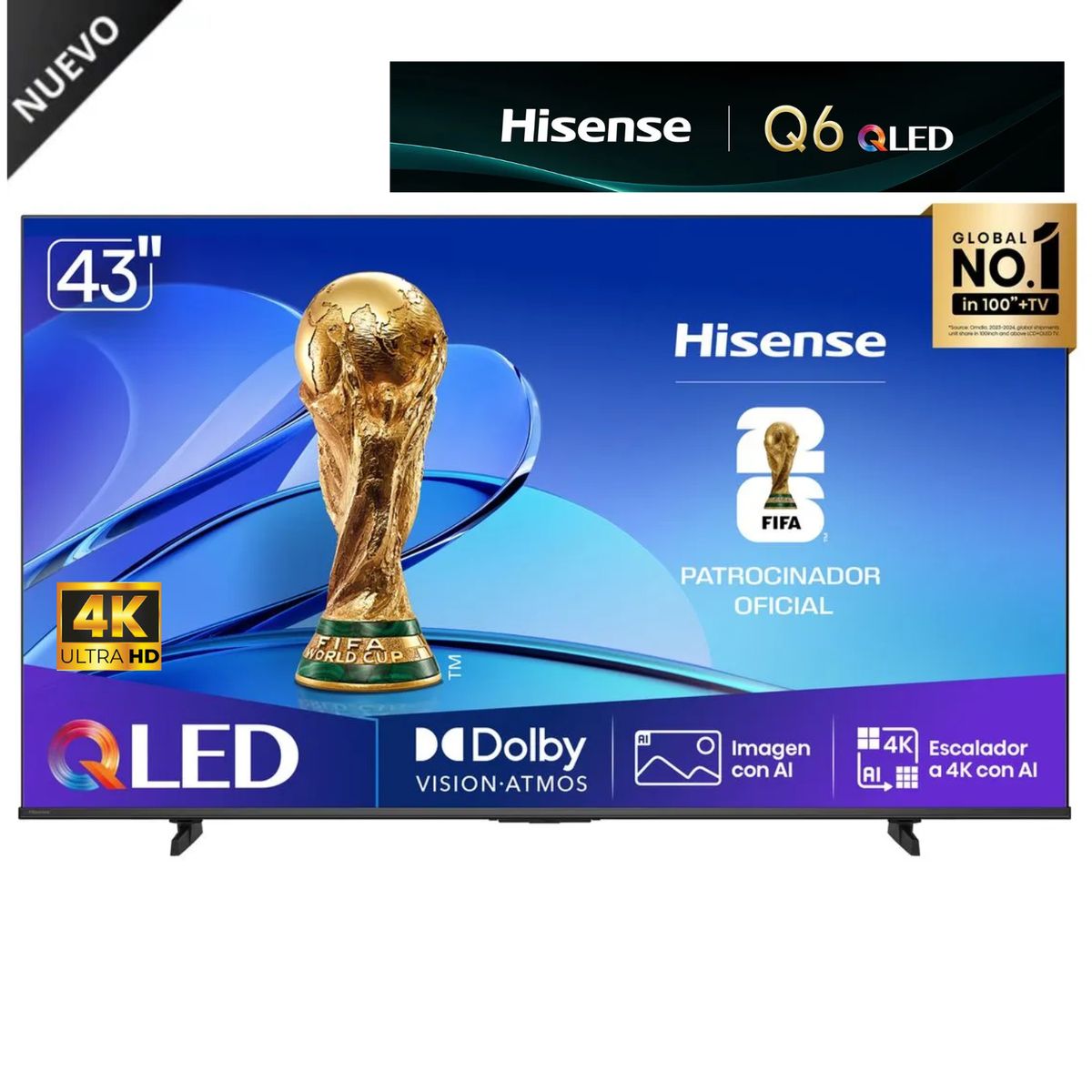 HISENSE - Televisor Hisense  Smart TV 43" QLED UHD 4K Vidaa