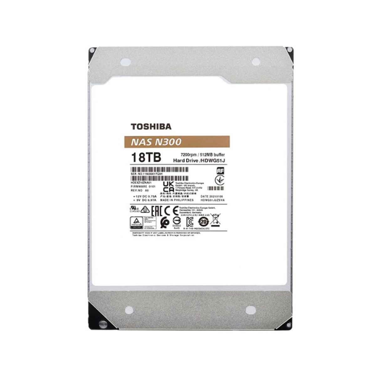 TOSHIBA - disco duro toshiba n300 18tb sata 6.0 gb-s 7200rpm pn HDTOWG51JXZSTA