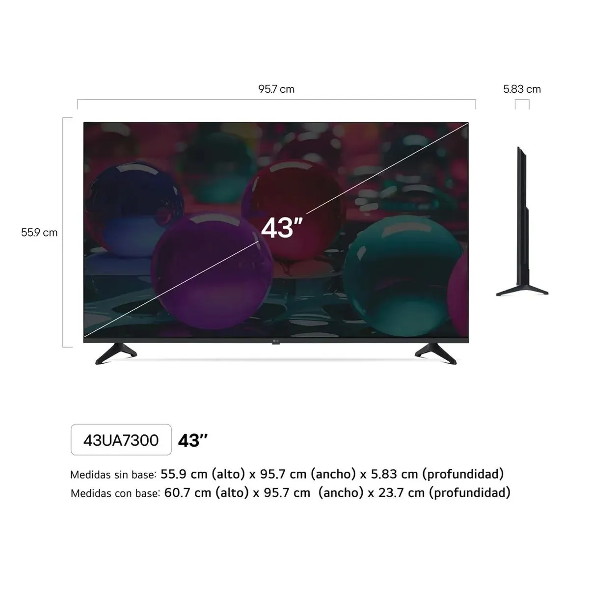 LG - Televisor Smart UHD 43 pulgadas LG AI 4K 43UA7300 2025 + Magic Remote