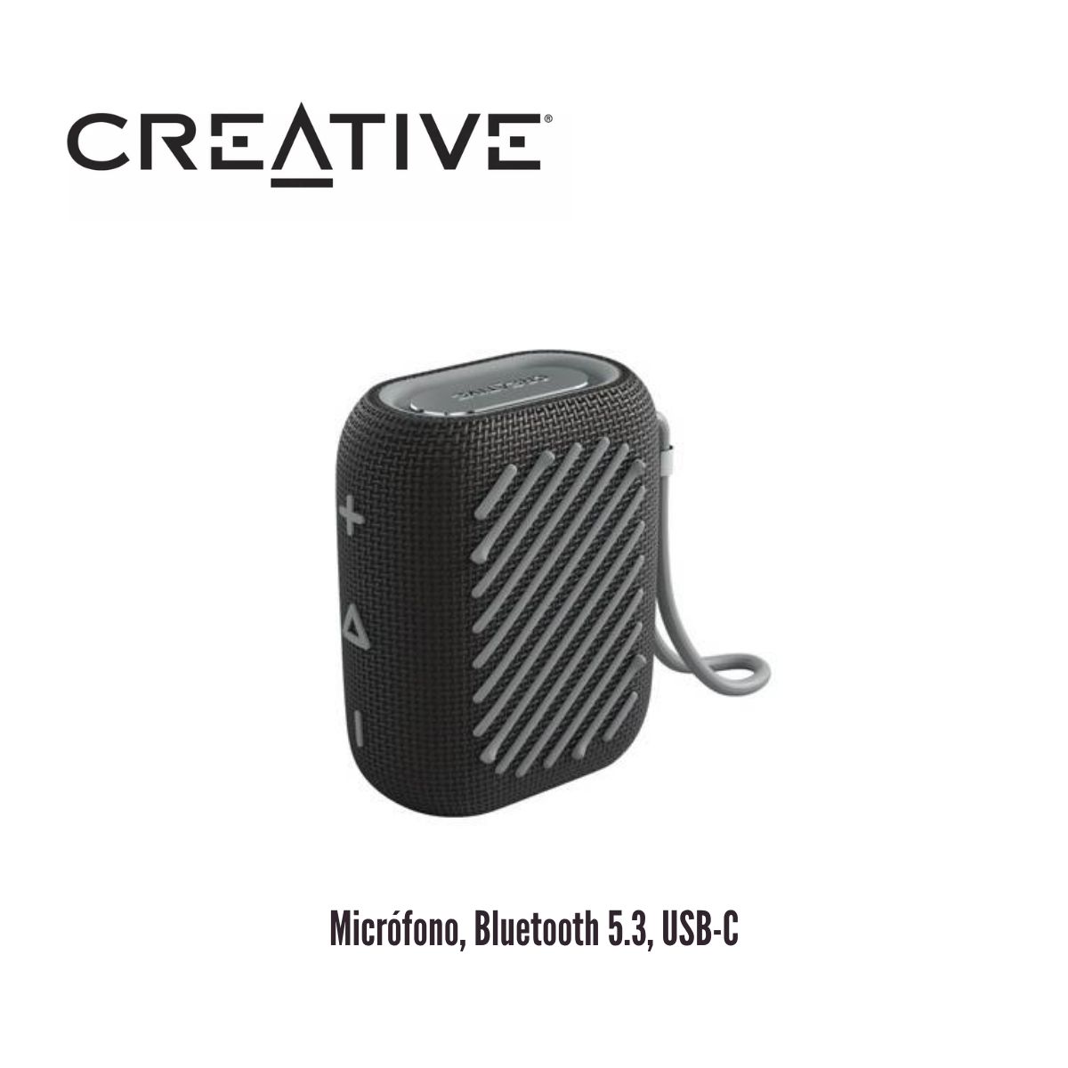 CREATIVE - PARLANTE PORTATIL CREATIVE MUVO FLEX AURACAST 10W CON MICROFONO BLUETOOTH 5.3 USB-C – NEGRO