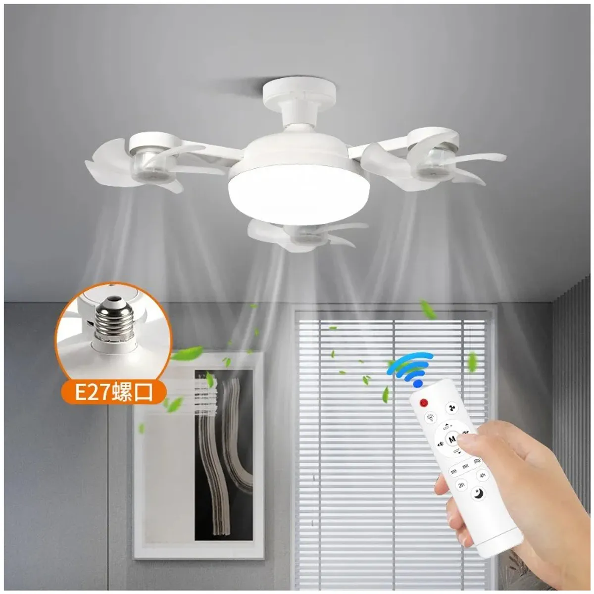 OEM - Foco Ventilador Led De Techo Estilo Drone