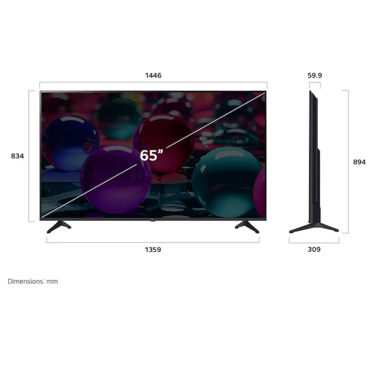 LG - Televisor Smart TV LG Led UHD 4K 65" 4K ThinQ AI 65UA7300 2025