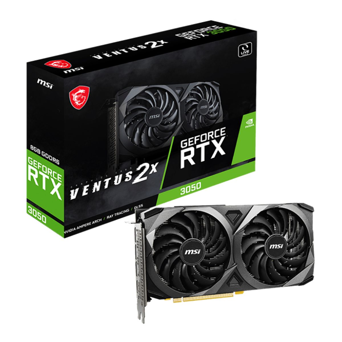 Msi - TARJETA DE VIDEO MSI 6GB GDDR6 P-N RTX 3050 VENTUS 2X 6G OC