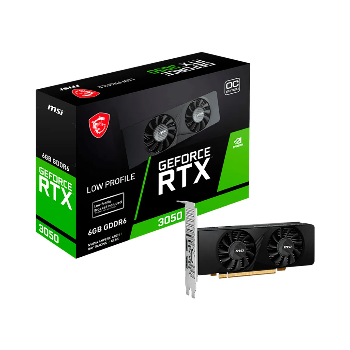 Msi - TARJETA DE VIDEO MSI 6GB GDDR6 P-N GEFORCE RTX 3050 LP 6G OC