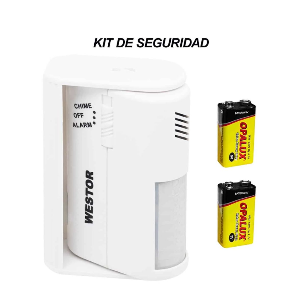 OPALUX - Kit Sensor de Movimiento + 2 Baterías 9V