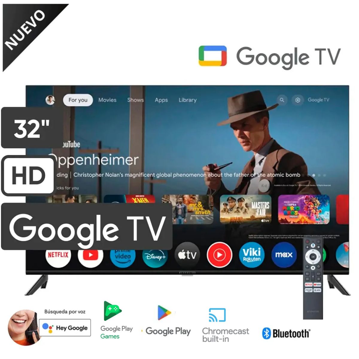 BLACKLINE - Televisor Blackline 32"  Smart Tv Google TV HD BL32-T3000HD + Antena Digital