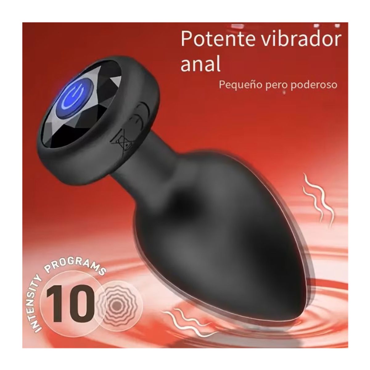 GENERICO - Plug Anal Recargable 10 Modos de Vibración Silicona Suave Unisex