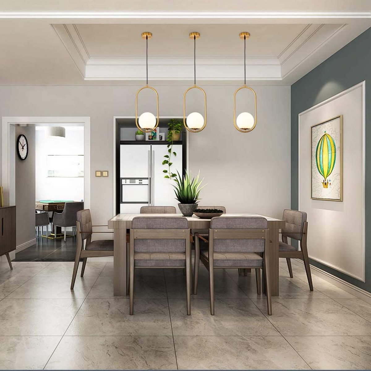 HOME NEAT - Lámpara de Colgante Pantalla de Bola de Vidrio Araña E27