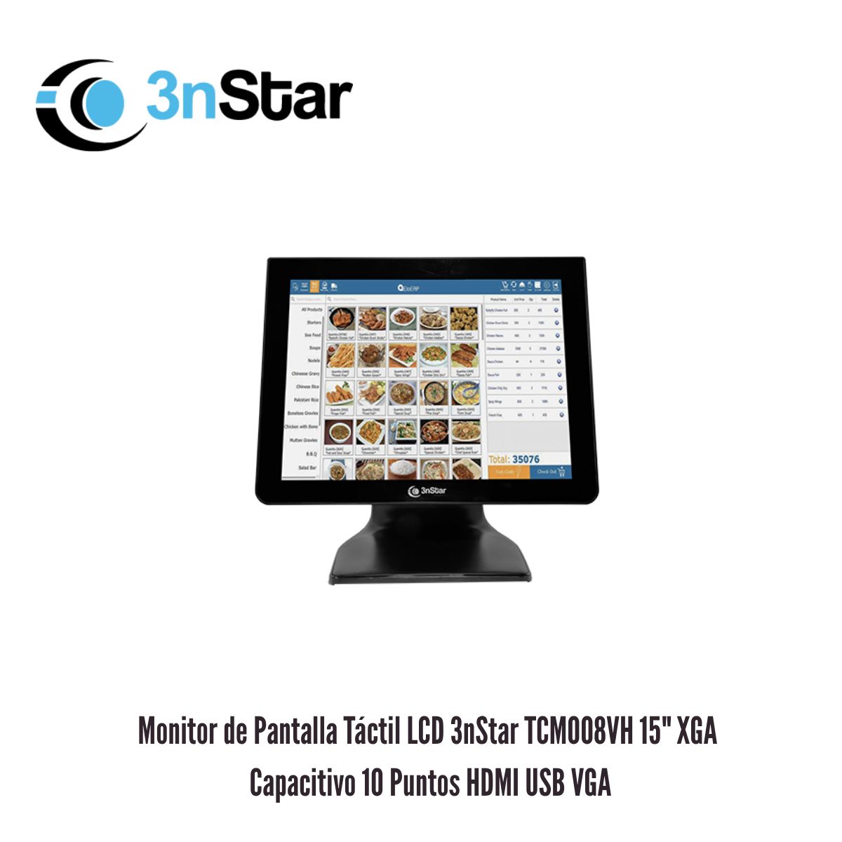 3NSTAR - Monitor de Pantalla Táctil LCD 3nStar TCM008VH 15 XGA HDMI USB VGA