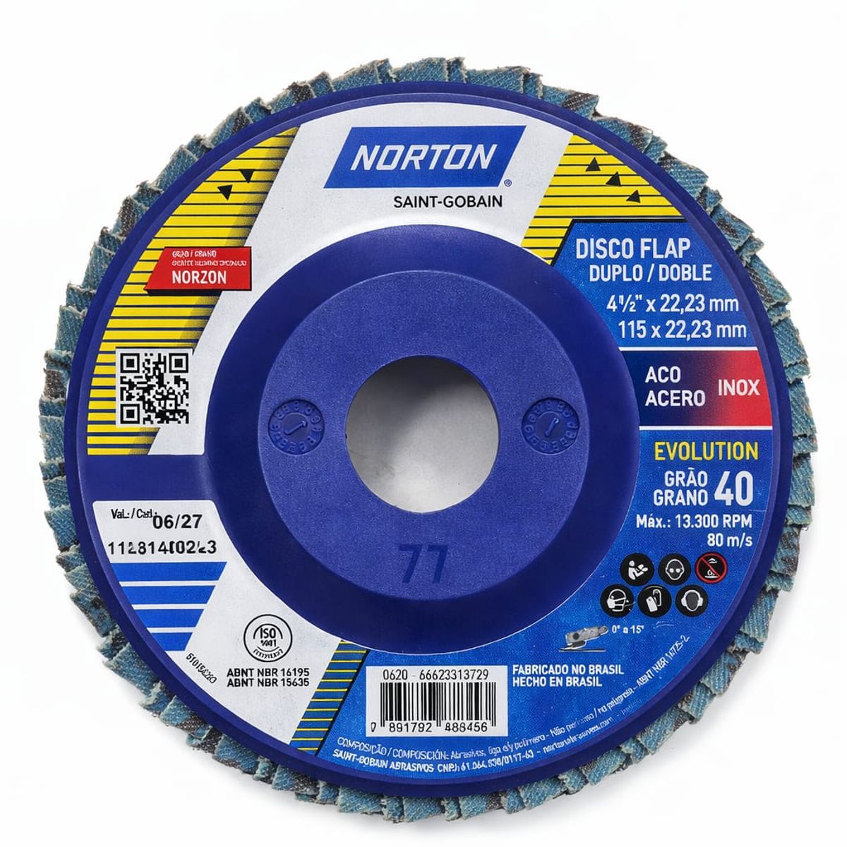 NORTON - Disco Flap Norton Pro Polifan 115mm Grano 40 PACK 3 UNIDADES