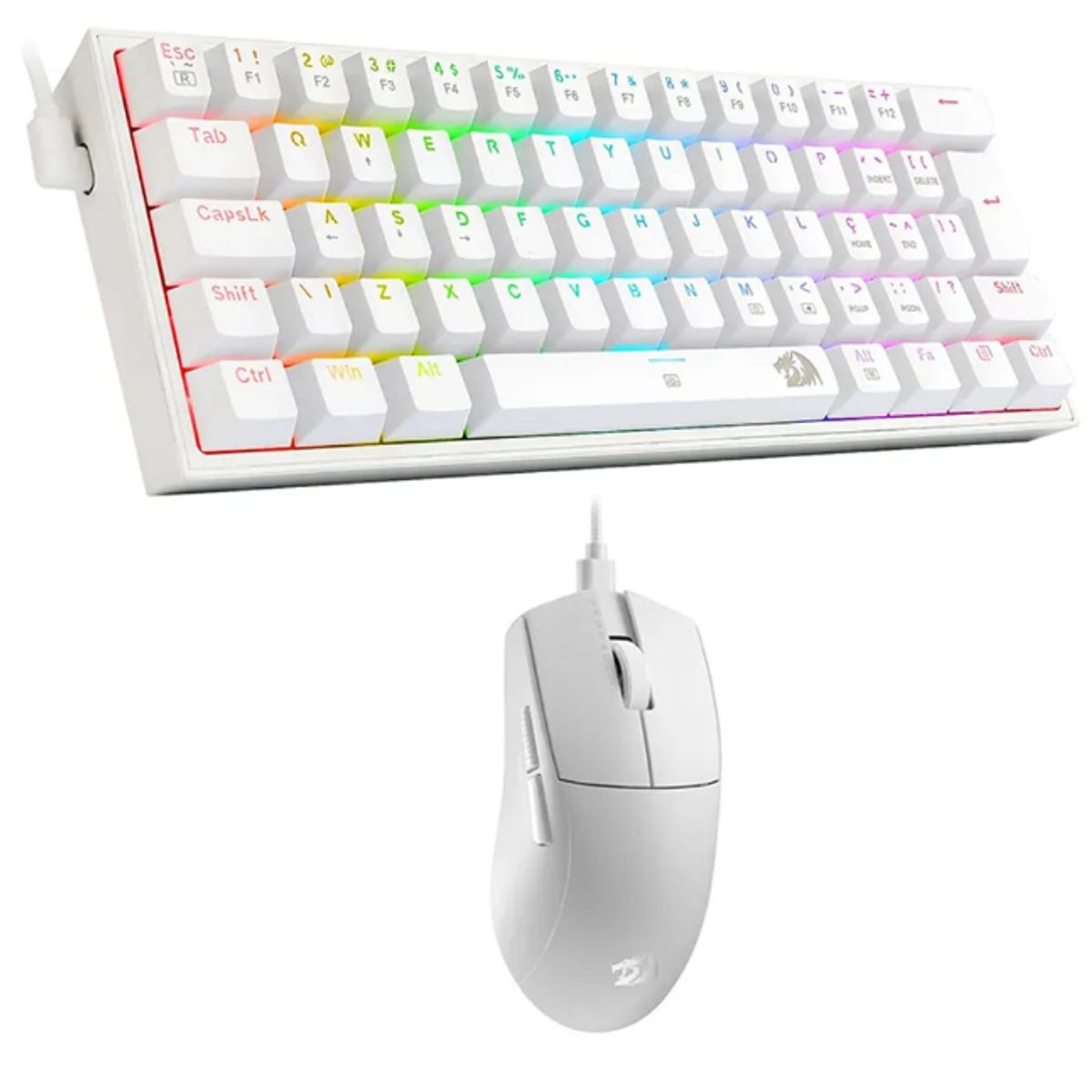 REDRAGON - COMBO REDRAGON S143 TECLADO FIZZ SP + MOUSE M724 BLANCO