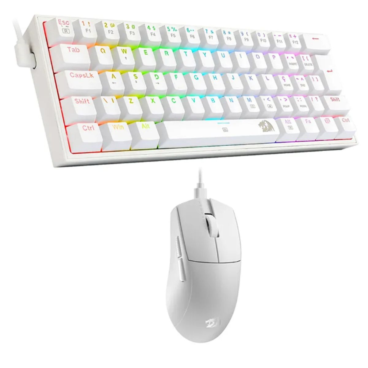 REDRAGON - COMBO REDRAGON S143 TECLADO FIZZ SP + MOUSE M724 BLANCO