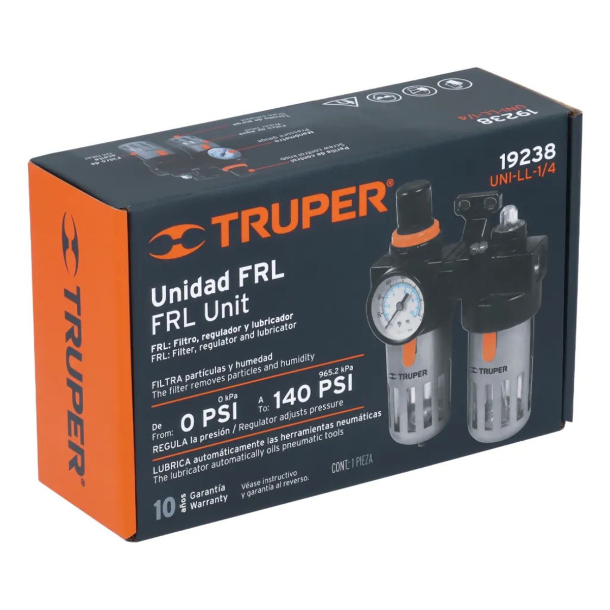 Truper - Filtro Unidad Limpieza Y Lubricación 1/4 Npt Truper 19238