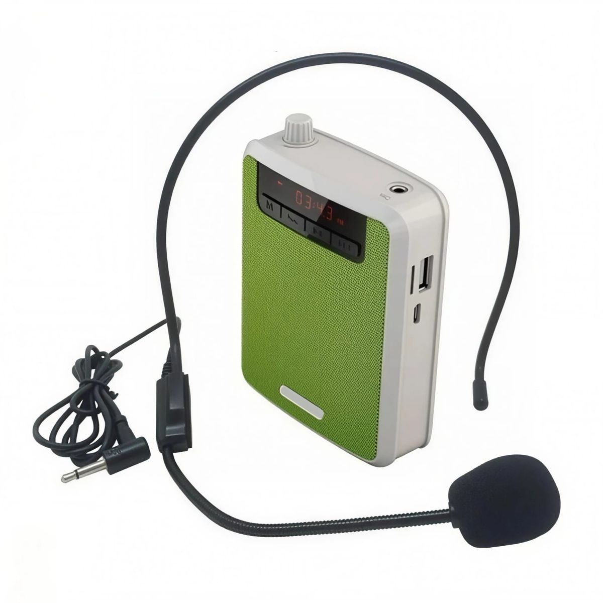 SEISA - Amplificador de Voz Portátil Recargable con Micrófono Vincha  Radio FM y Alta Potencia