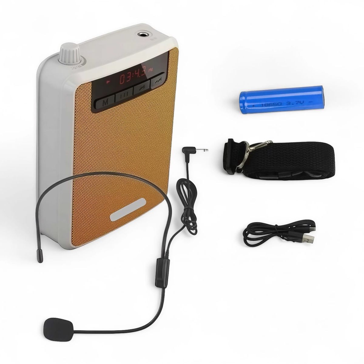 SEISA - Amplificador de Voz Portátil Recargable con Micrófono Vincha  Radio FM y Alta Potencia