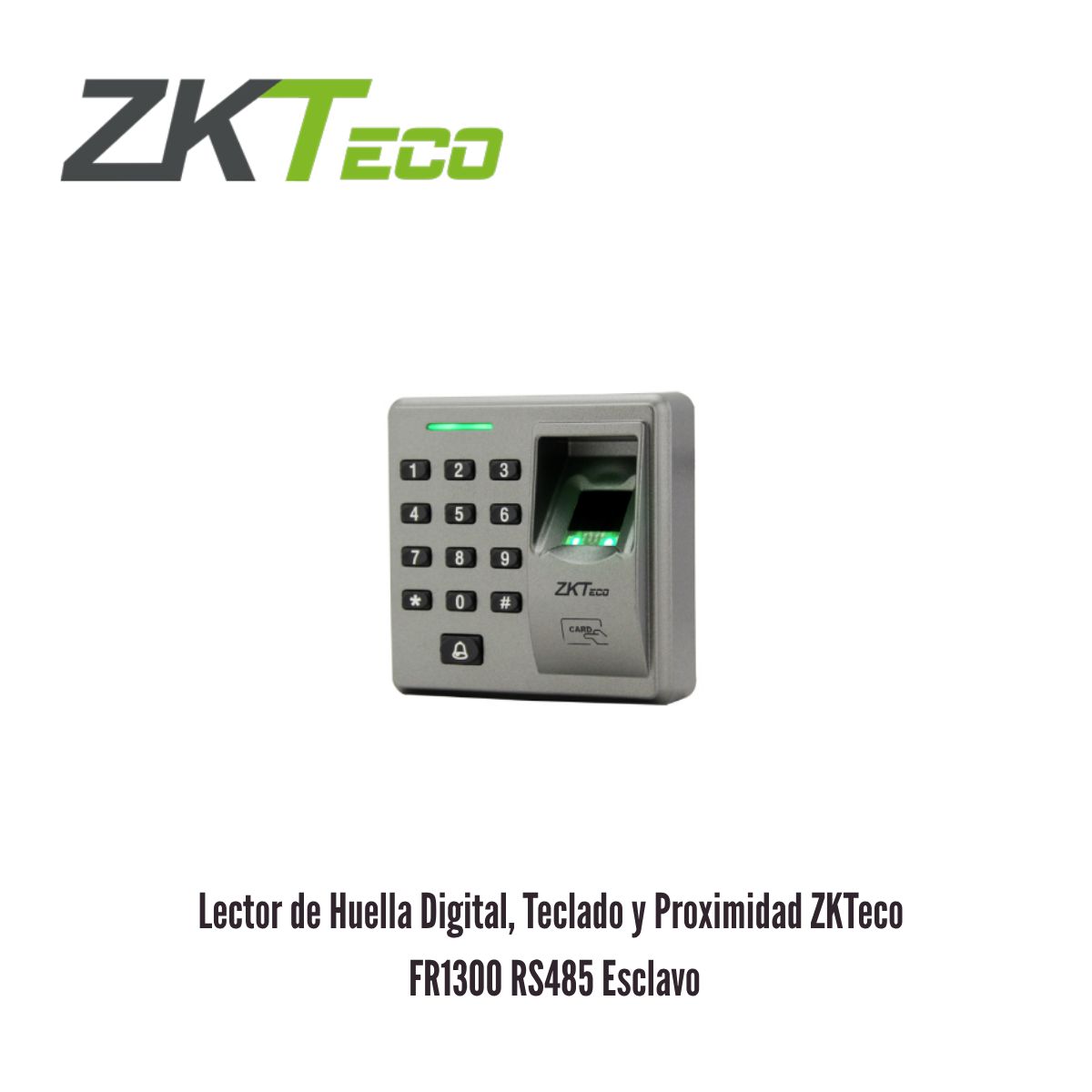 ZKTECO - LECTOR DE HUELLA DIGITAL TECLADO Y PROXIMIDAD ZKTECO FR1300 RS485 ESCLAVO