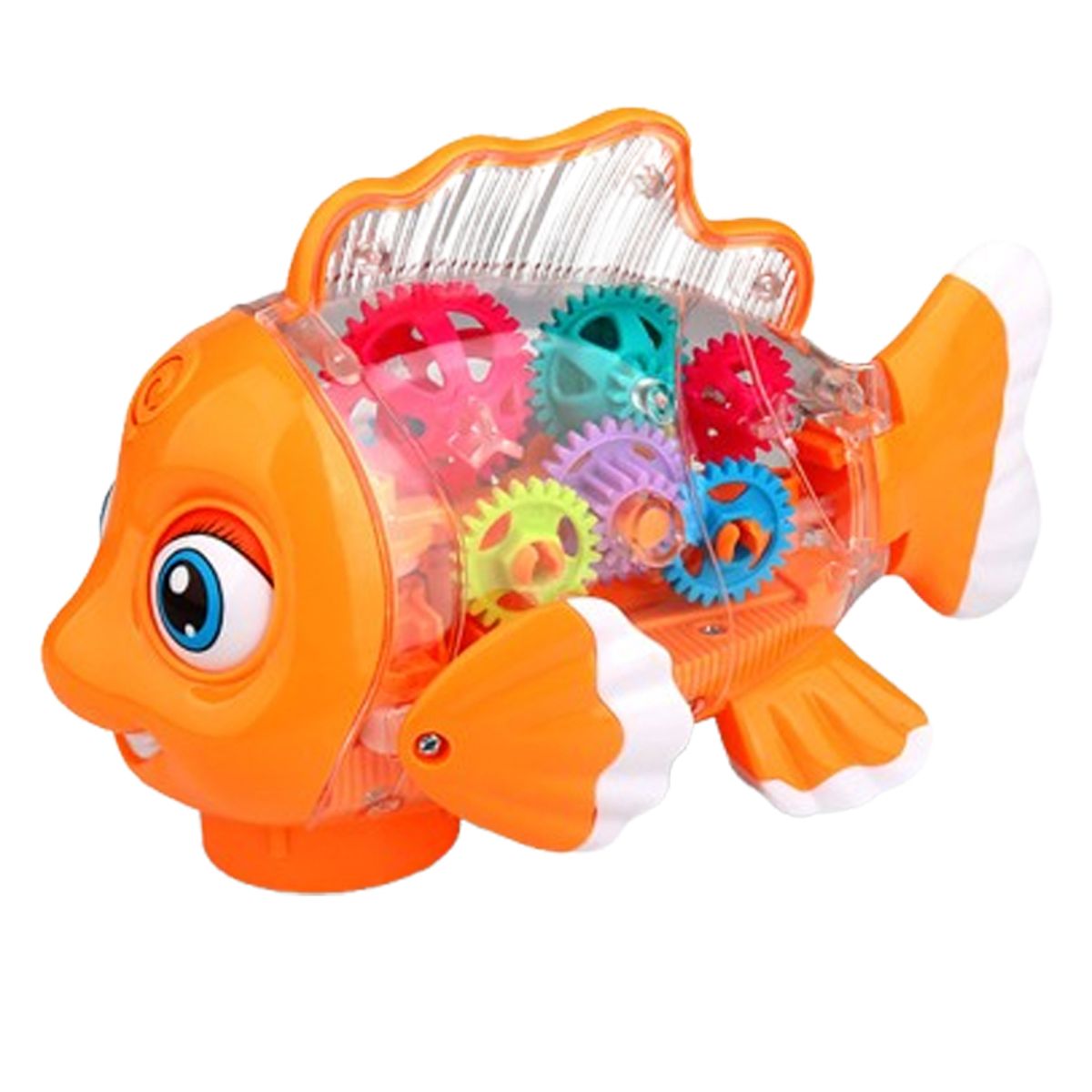 DANWEILE - Coche de juguete con forma de pez balancín para niños con engranajes transparentes