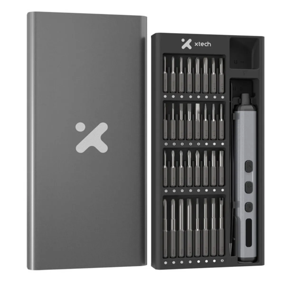 XTECH - Kit de Destornillador Recargable y herramientas de Precisión 68 en 1, Intercambiables - XTA-821