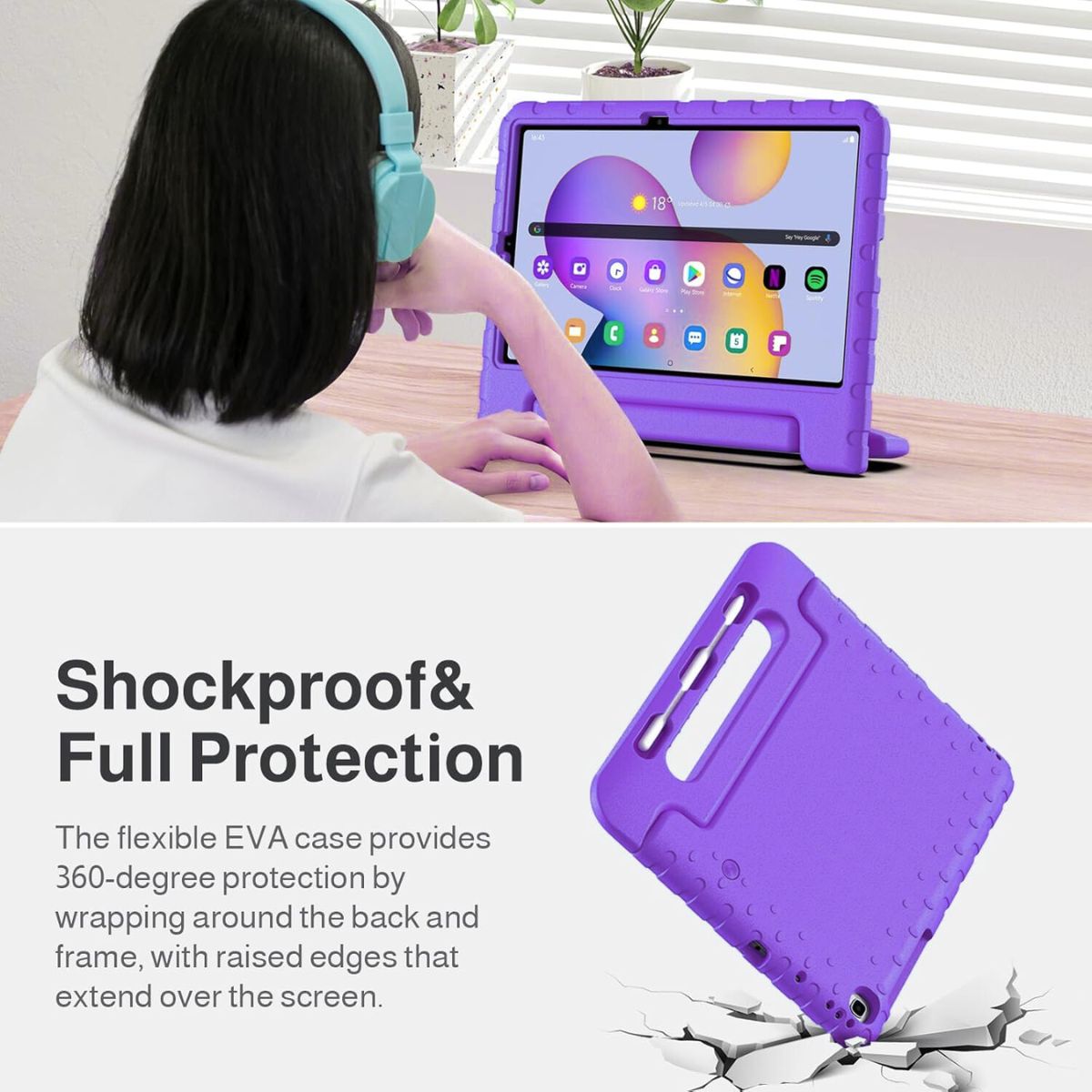 GENERICO - Funda Protector Goma Eva Antigolpe Asa Para Samsung S6 LITE - MORADO