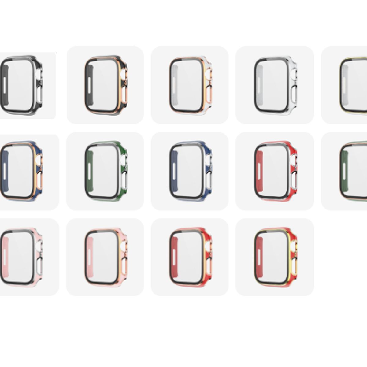 GENERICO - Bumpers para Apple Watch Bordes Dorados 44mm - BLANCO