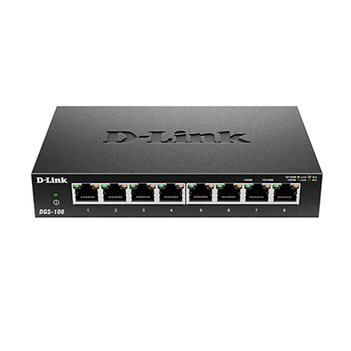 DLINK - Switch D-LINK 8 puertos Gigabit Plug  Play color negro PN NWDLDGS108