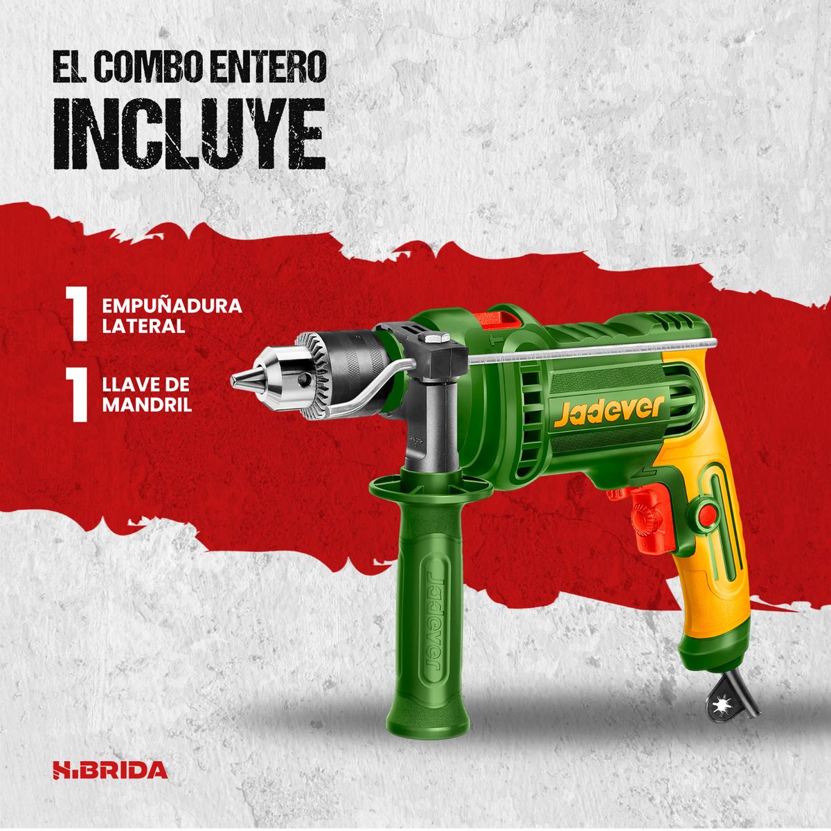 GENERICO - Taladro Percutor Inalámbrico 13mm 650w Jadever