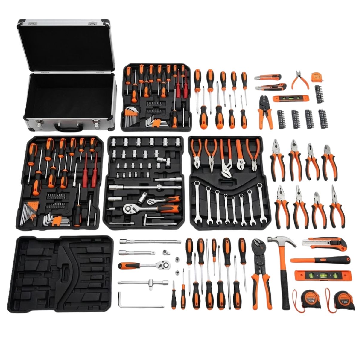 GENERICO - KIT DE HERRAMIENTAS DE 187 PIEZAS ESENCIALES PARA EL HOGAR USO DOMÉSTICO + MALETIN