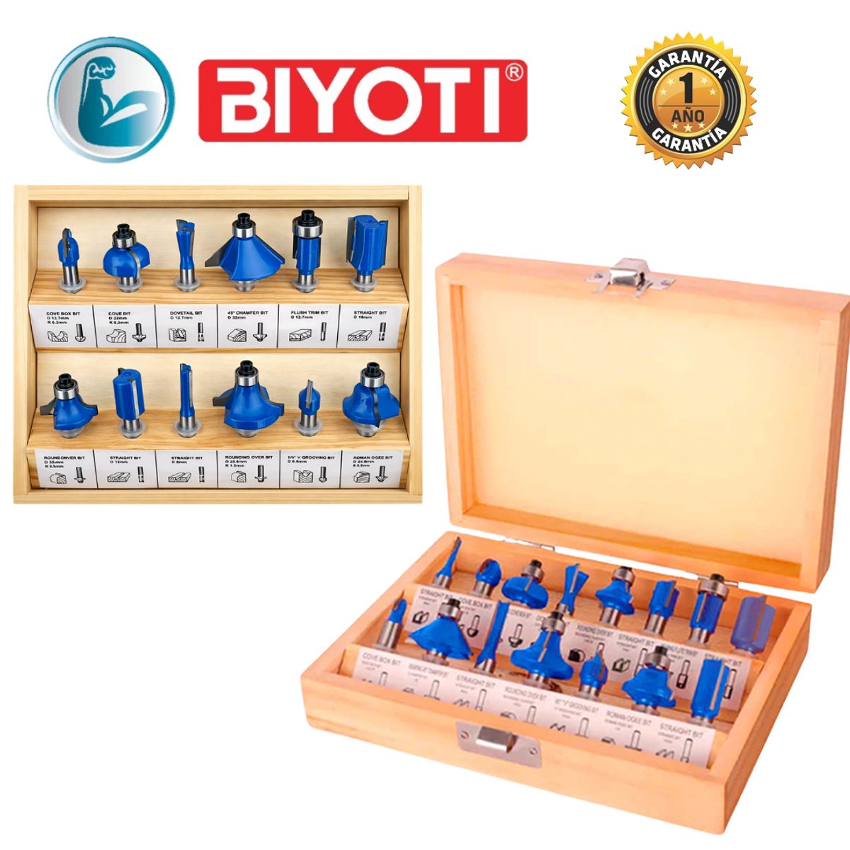 GENERICO - Set 12 Fresas 6MM para router