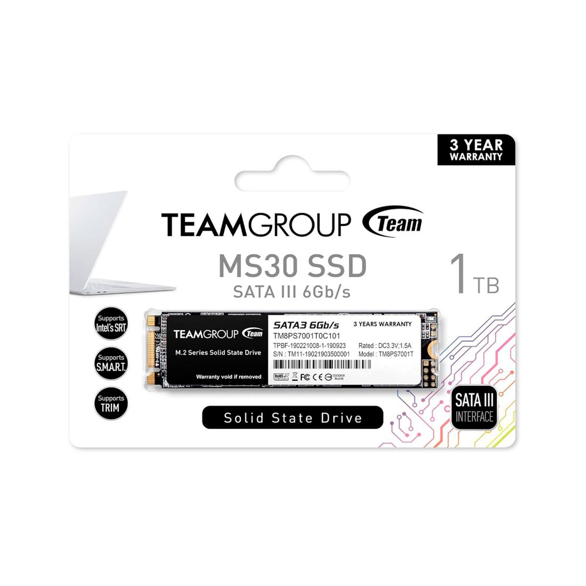 TEAMGROUP - UNIDAD EN ESTADO SOLIDO TEAMGROUP 1TB MS30 M.2 P-N SSD1TTGMS30M2S3