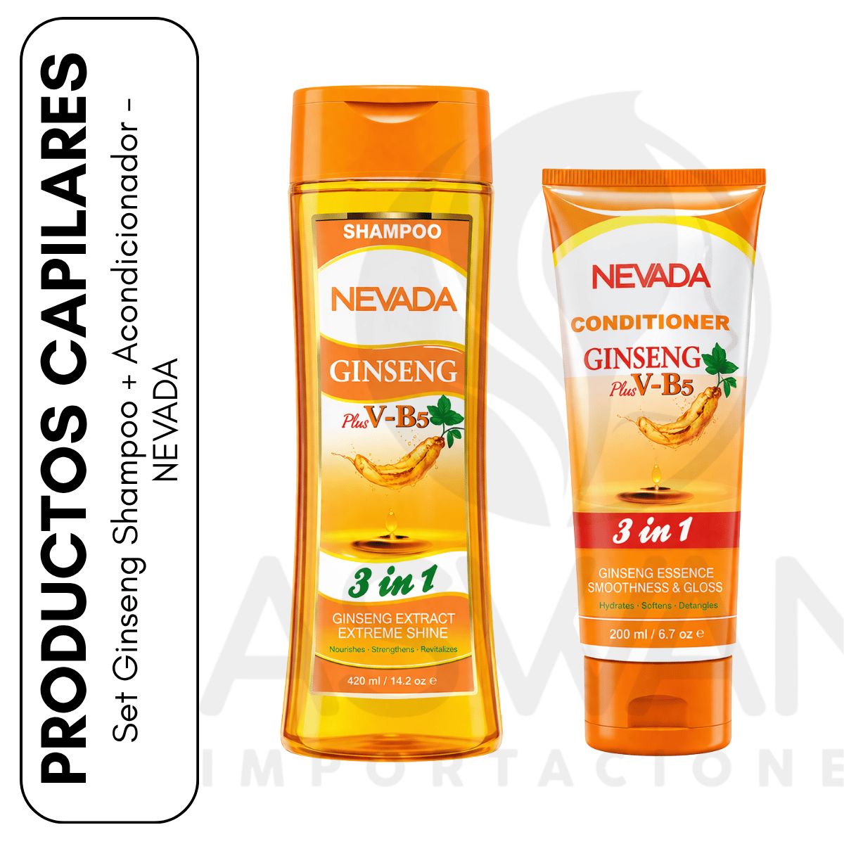 NEVADA NATURAL PRODUCTS - Set Ginseng Shampoo + Acondicionador - NEVADA