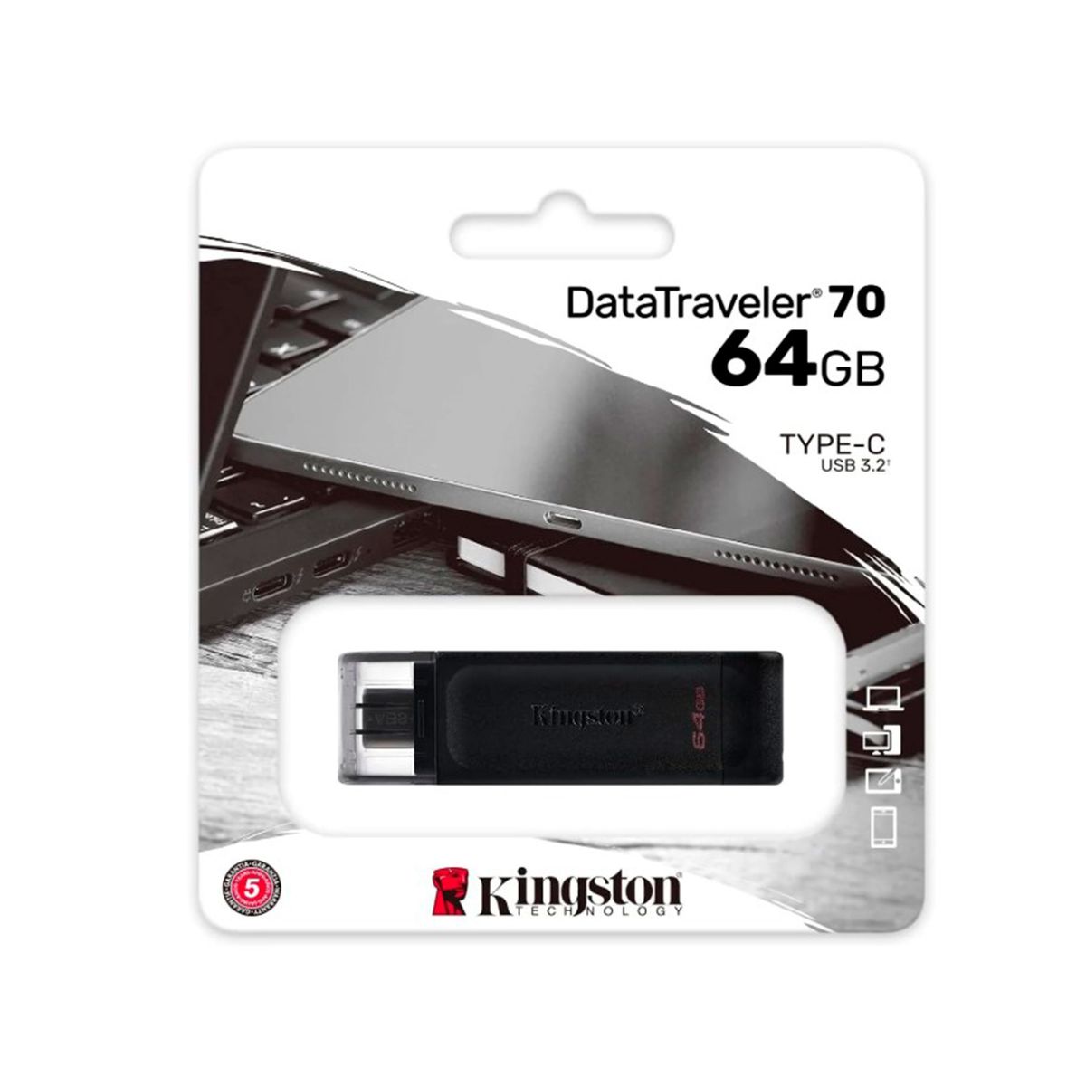 KINGSTON - MEMORIA USB KINGSTON ATATRAVELER 70 64GB NEGRO P-N ACKTDT7064GB