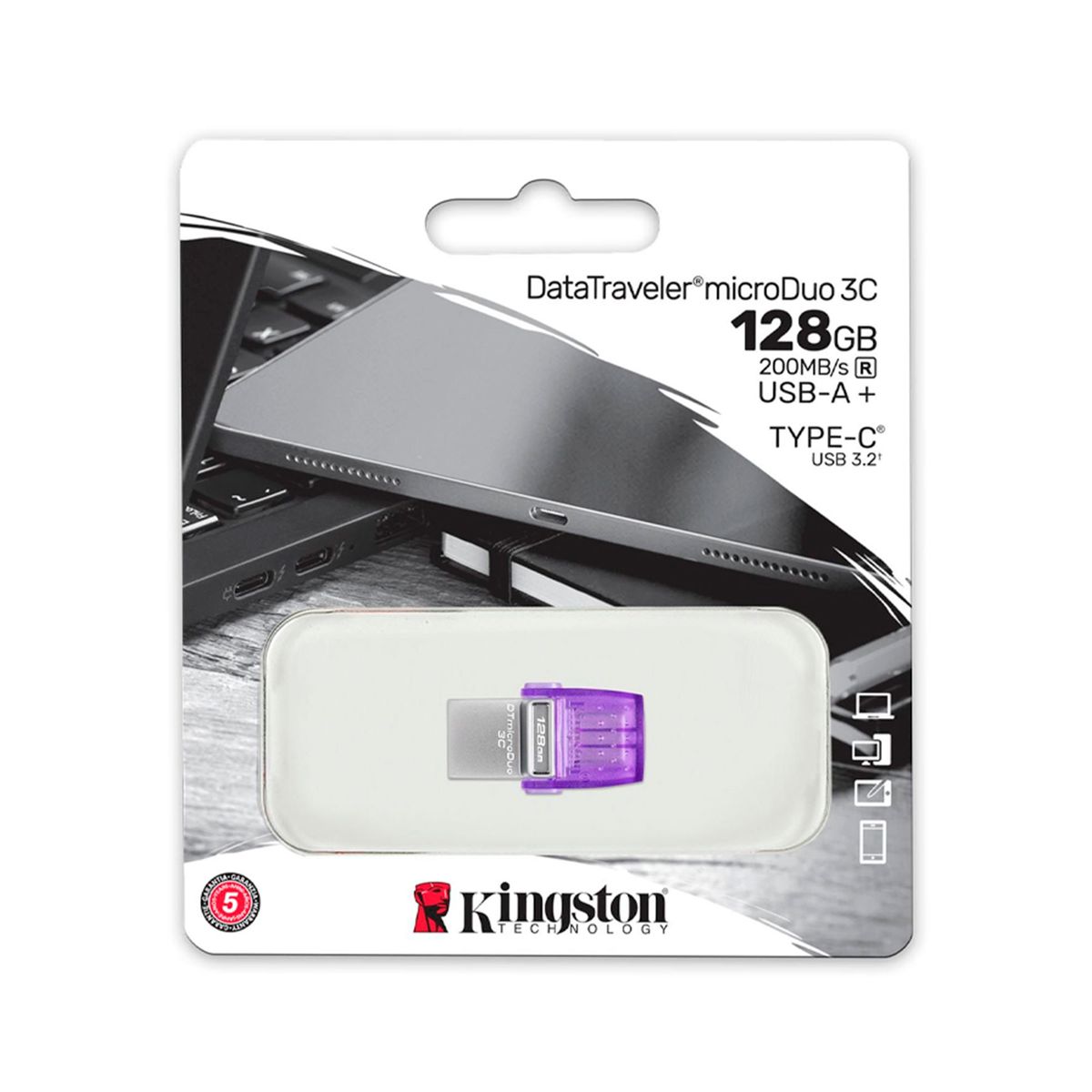 KINGSTON - MEMORIA FLASH USB KINGSTON 128GB DATATRAVELER 3C P-N ACDTDUO3CG3128