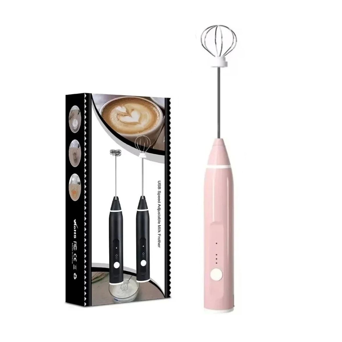 GENERICO - Mini Batidora Eléctrica Manual de Dos Cabezas Rosado