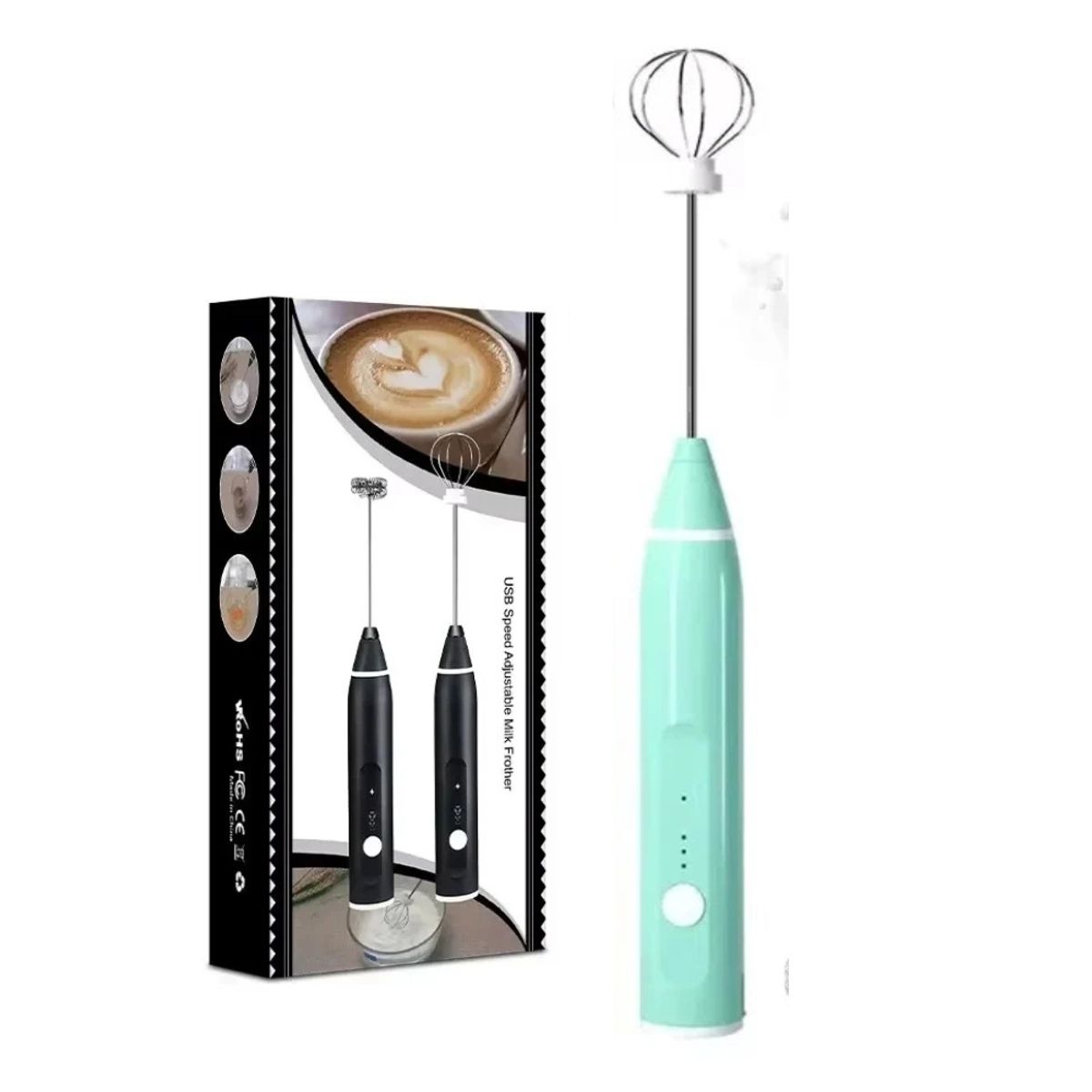 GENERICO - Mini Batidora Eléctrica Manual de Dos Cabezas Verde