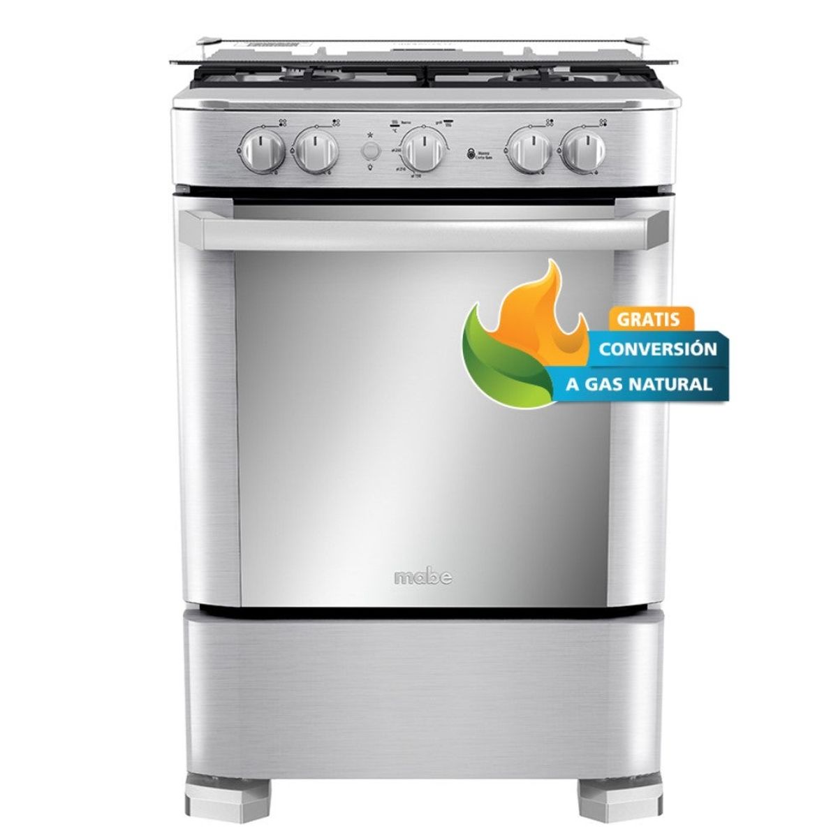 Mabe - Cocina de Pie a Gas Mabe 4 Hornillas 60 cm CMP6060FX1 Inoxidable
