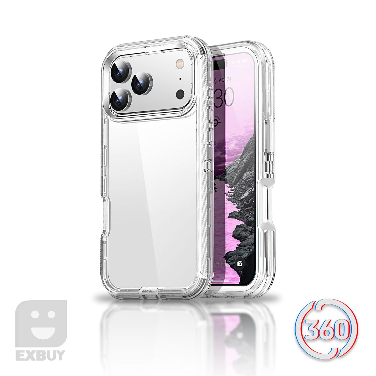 CASE - Case 360 Son 3 en 1 Transparente para iPhone 17 Pro Max