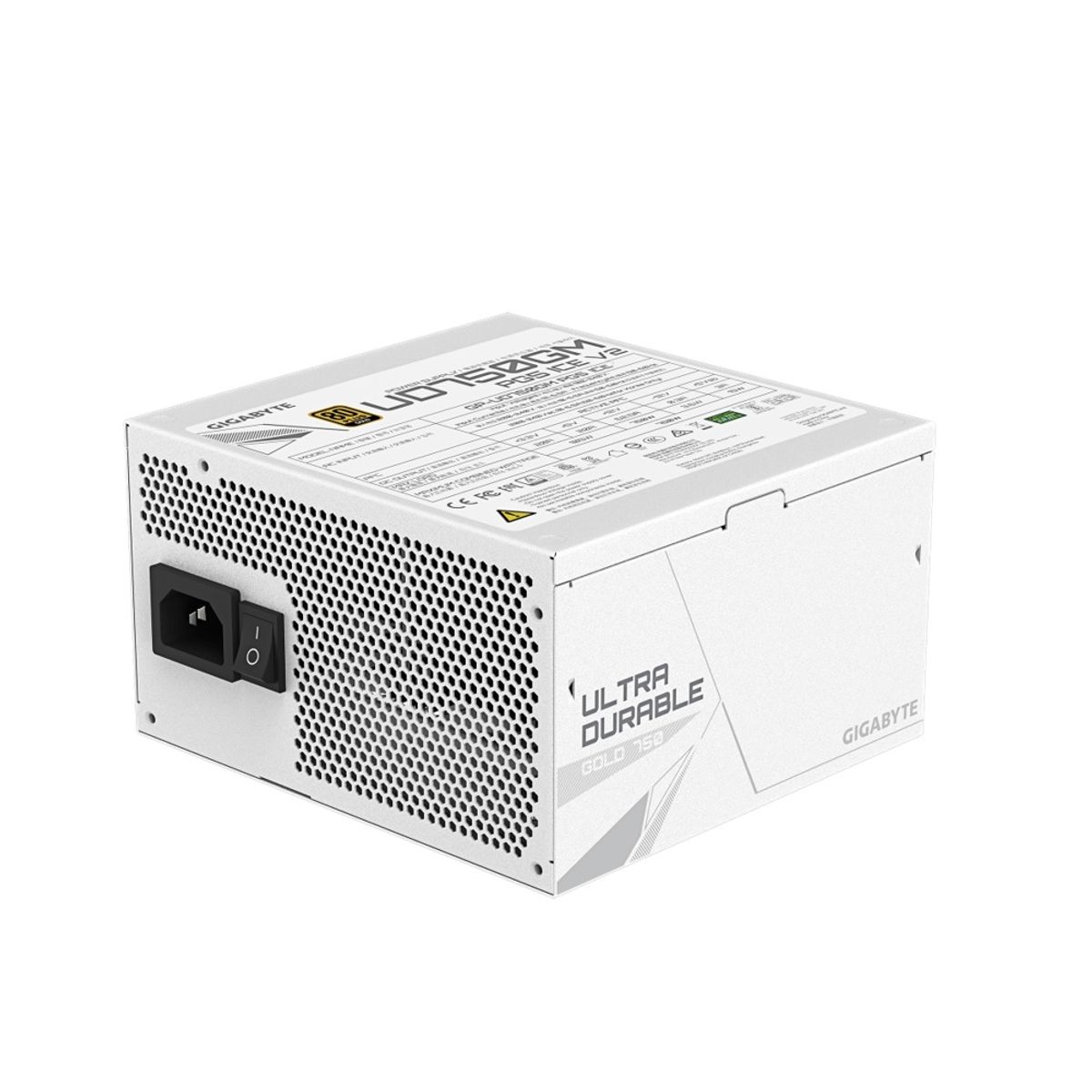 GIGABYTE - Fuente de Poder Gigabyte 750W 80 Plus Gold ATX Modular Blanco GP-UD750GM PG5 ICE