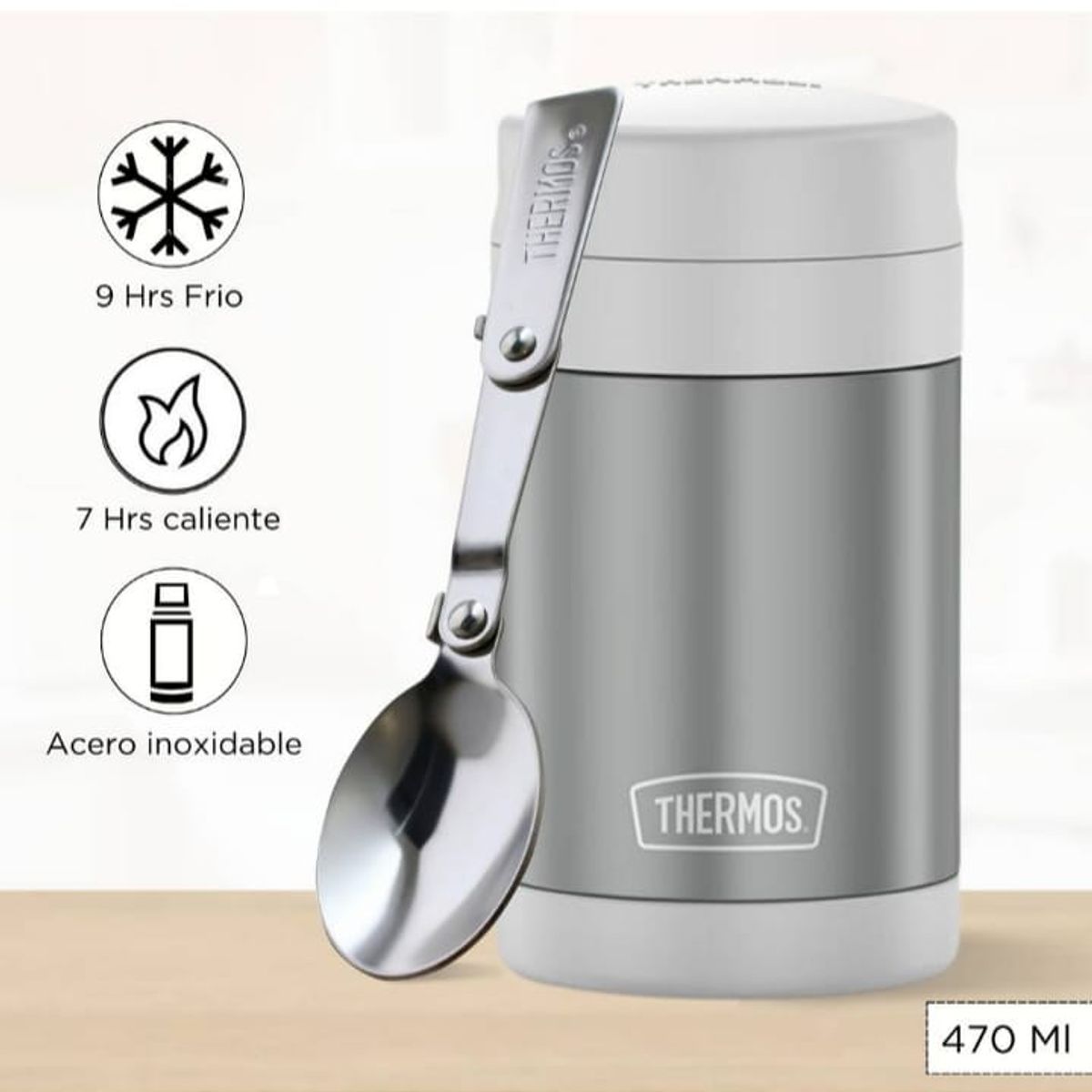 THERMOS - THERMO PARA ALIMENTOS DE 470 ML FOOD GRIS