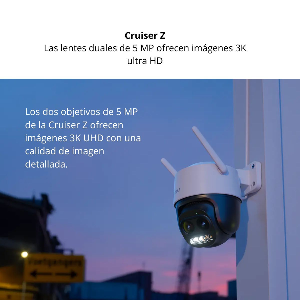IMOU - Cámara Seguridad Wifi Exterior Imou Cruiser Z 3K + Micro SD 64GB 360° Zoom 12X IA IP66
