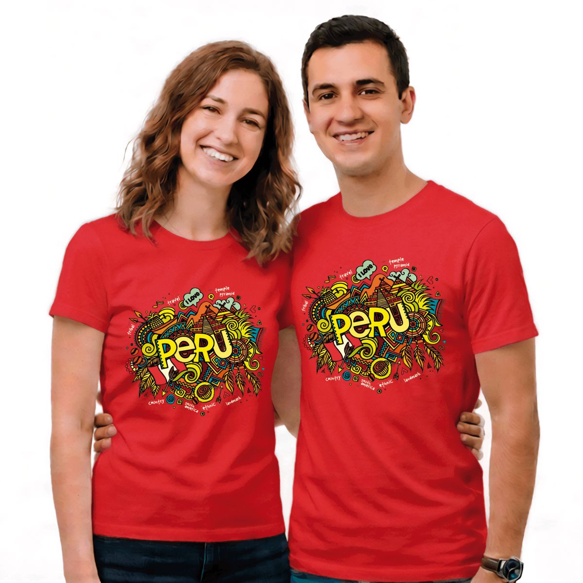 NACIONAL - Polo Unisex Cuello Redondo Algodon - Modelo P002 CARNAVAL PERU