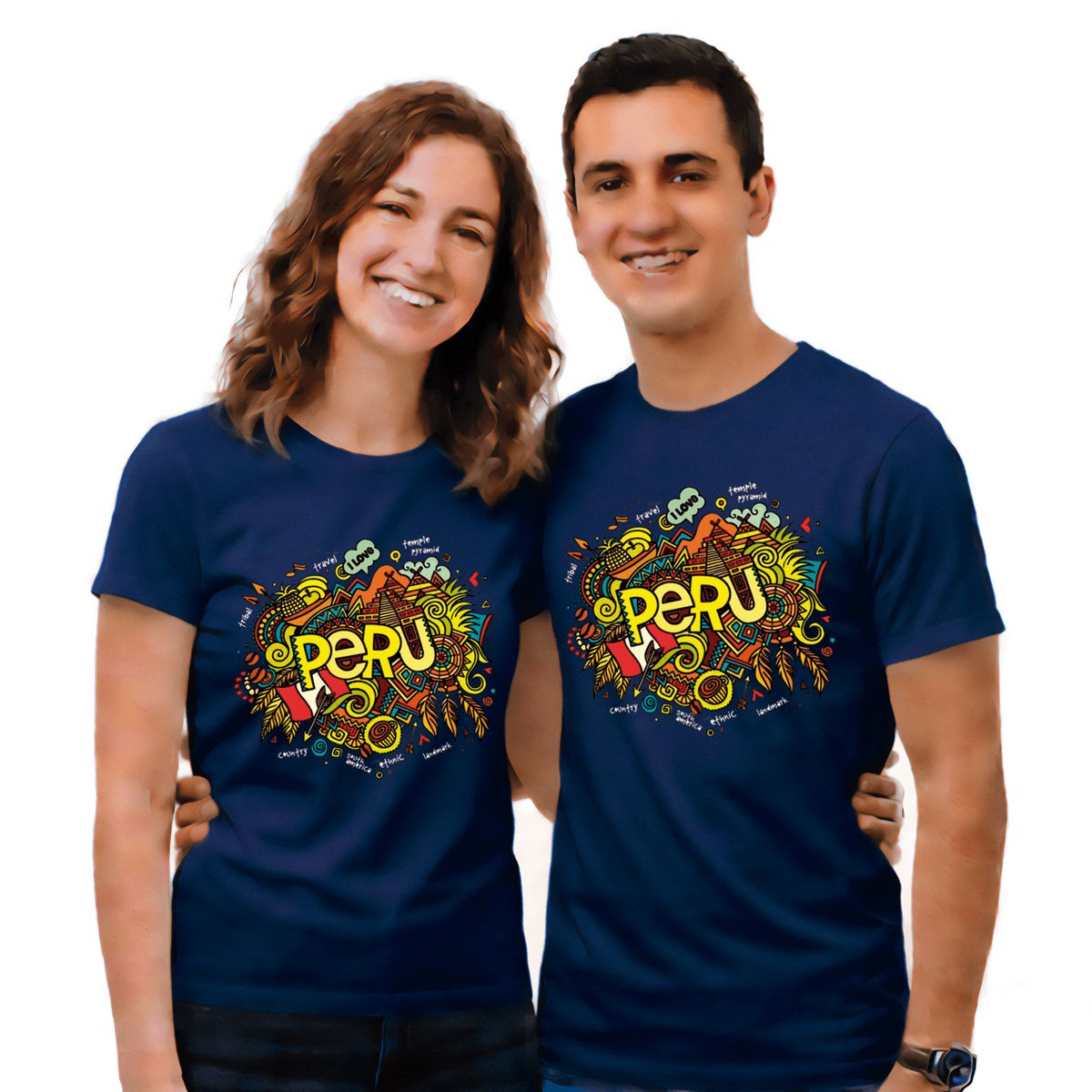 NACIONAL - Polo Unisex Cuello Redondo Algodon - Modelo P002 CARNAVAL PERU