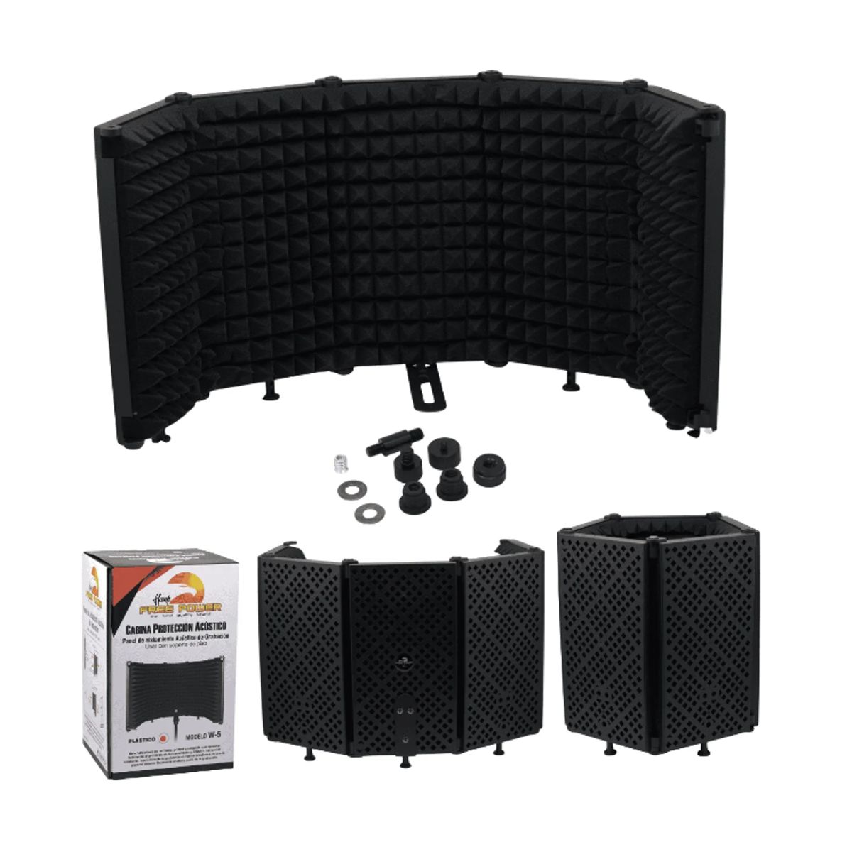 GENERICO - Cabina de Proteccion Acustica con 5 Paneles Plegables W-5 HAWK FREE POWER