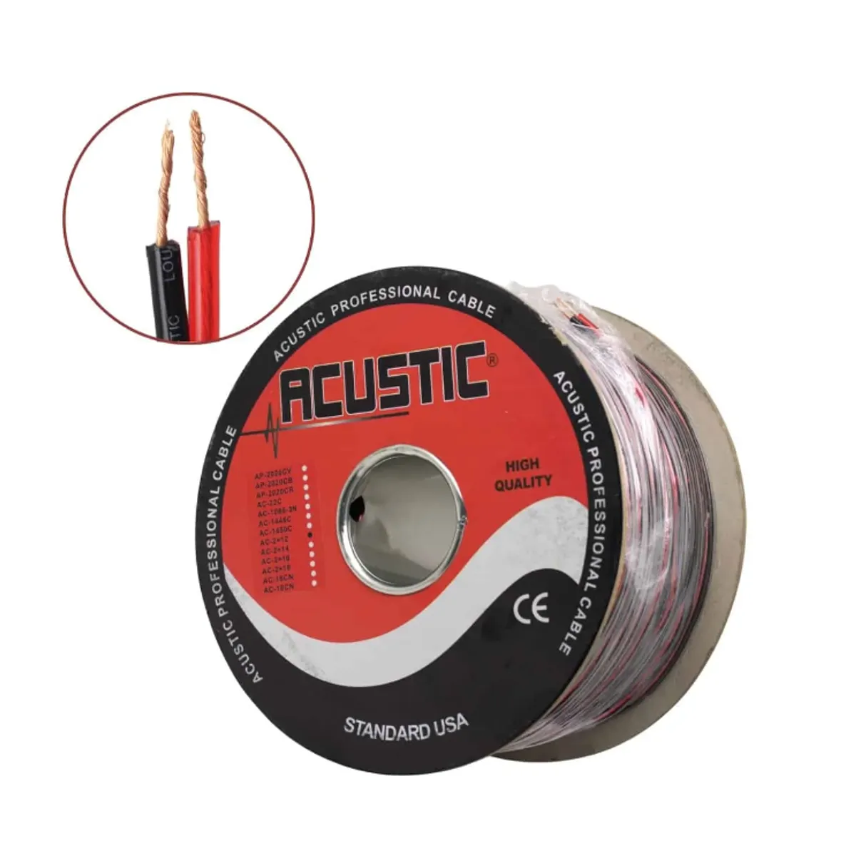 GENERICO - Cable Mellizo 12 PAudio Cristal 100Mt RojoNegro AC-2X12 ACUSTIC