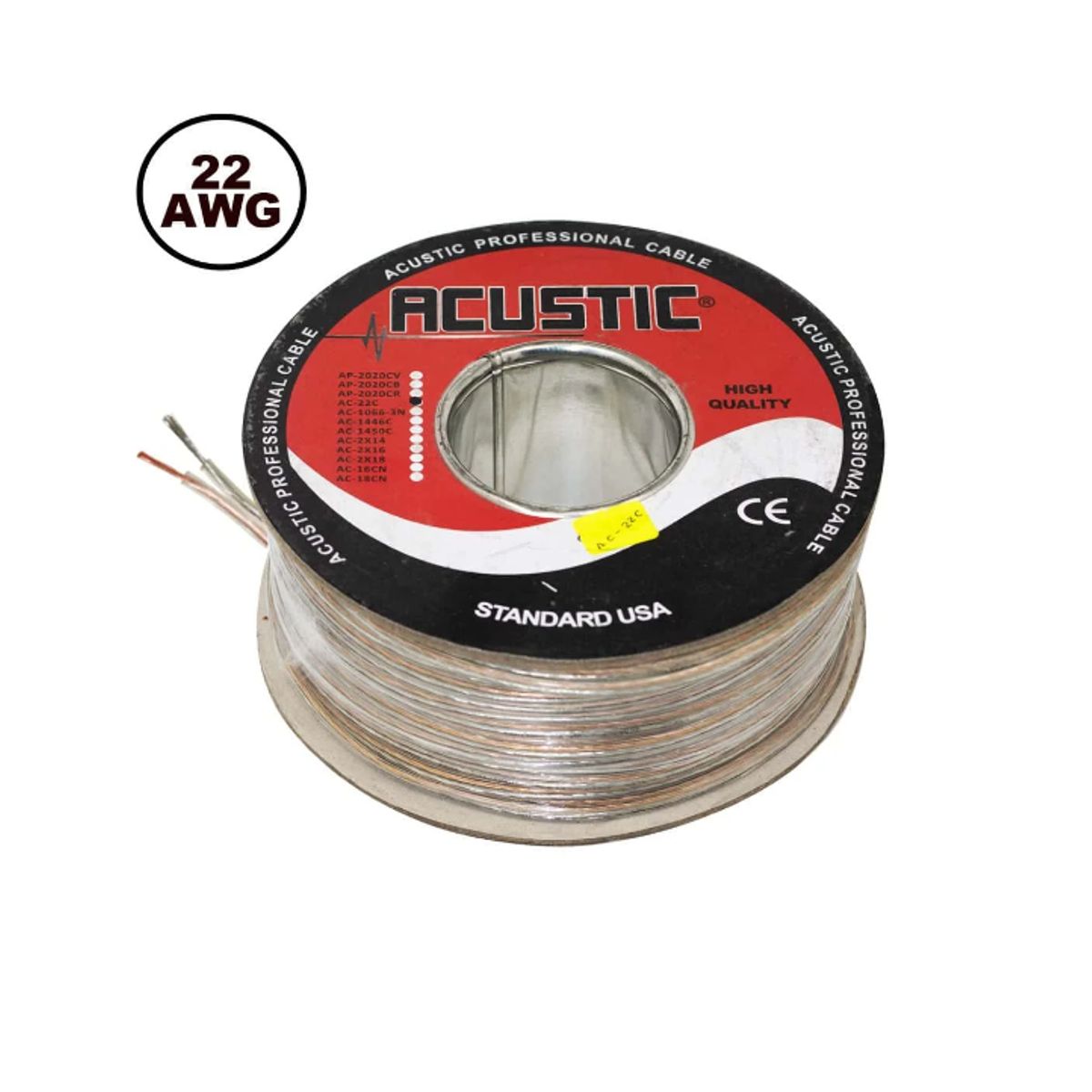 GENERICO - Cable Mellizo Cristal 22AWG 100 Mts AC-22C ACUSTIC