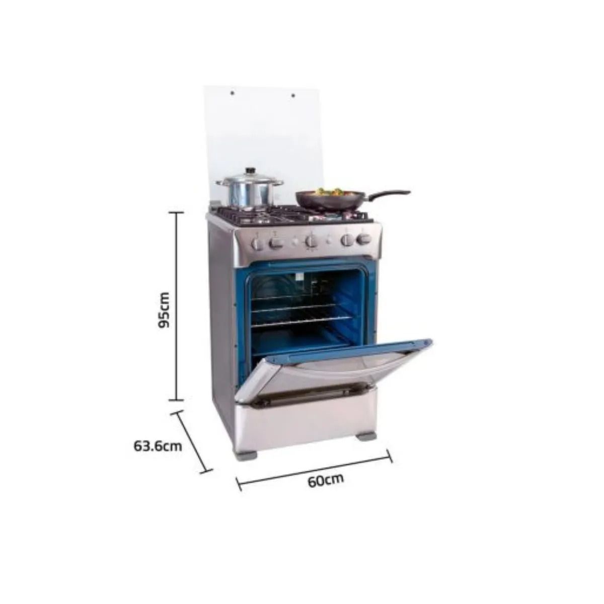 INDURAMA - Cocina Gas Indurama GRANADA ZAFIRO 24" Croma 4 Hornillas
