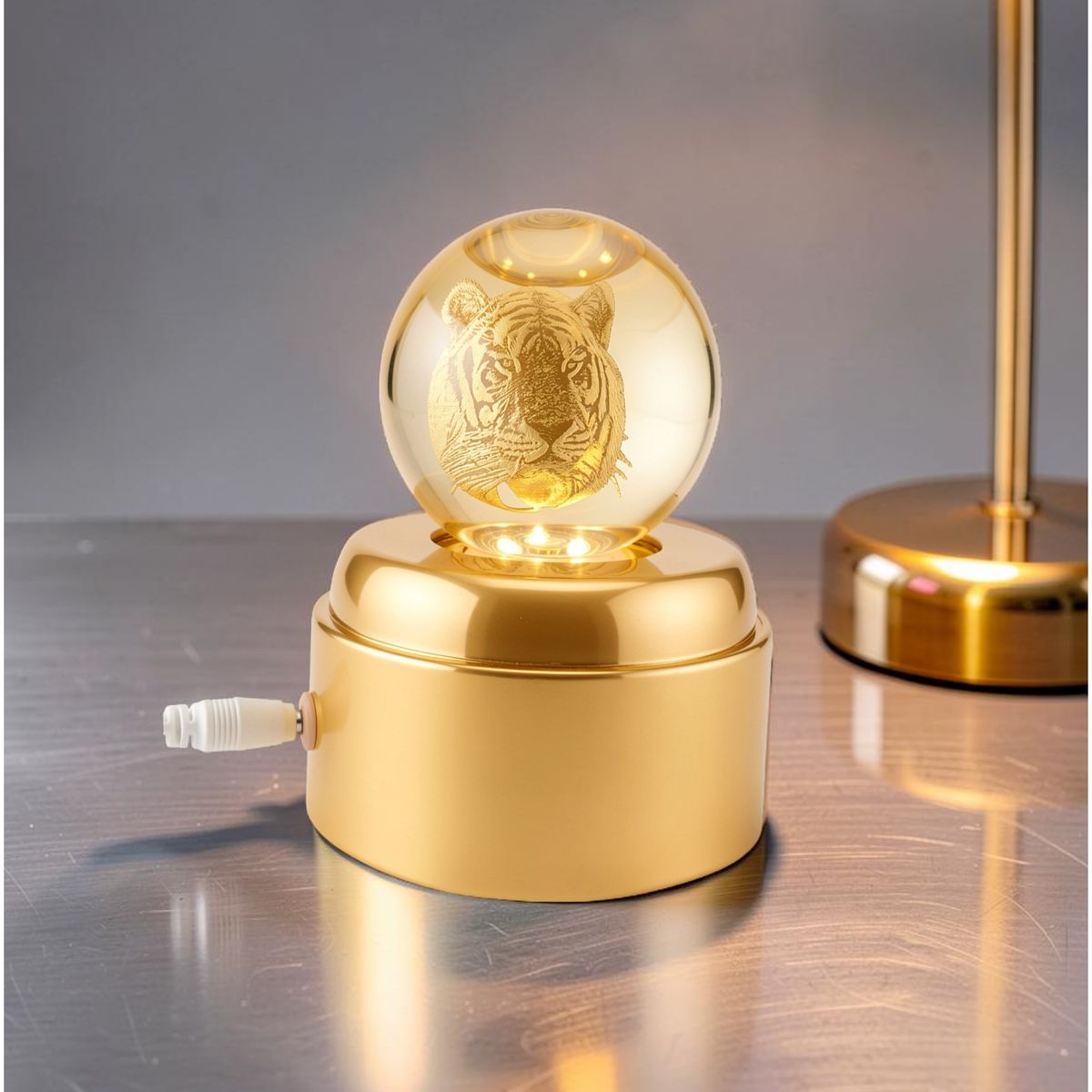 OEM - Esfera De Cristal Giratorio Decorativa Tigre
